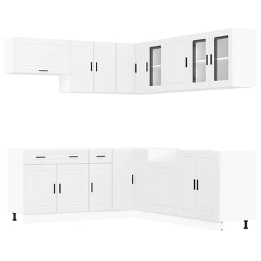vidaXL 11-tlg. Küchenschrank-Set Porto Weiß Holzwerkstoff