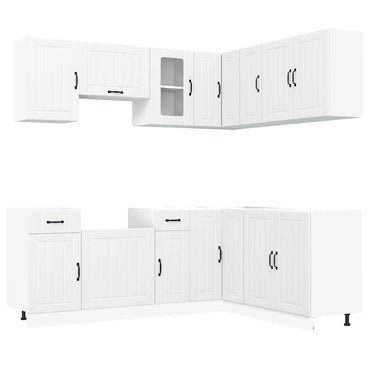 vidaXL Ensemble de 11 éléments de meubles de cuisine Kalmar Blanc Matériau à base de bois