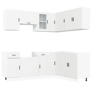 vidaXL 11-tlg. Küchenschrank-Set Porto Weiß Holzwerkstoff