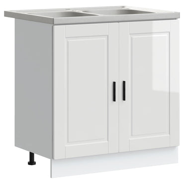 vidaXL Waschbecken-Unterschrank mit Tür Porto Weiß 80 x 46 x 81.5 cm