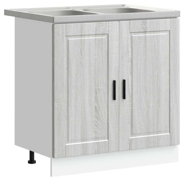 vidaXL Waschbecken-Unterschrank mit Tür Porto Grau 80 x 46 x 81.5 cm