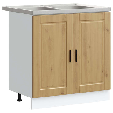 vidaXL Waschbecken-Unterschrank mit Tür Porto Braun 80 x 46 x 81.5 cm