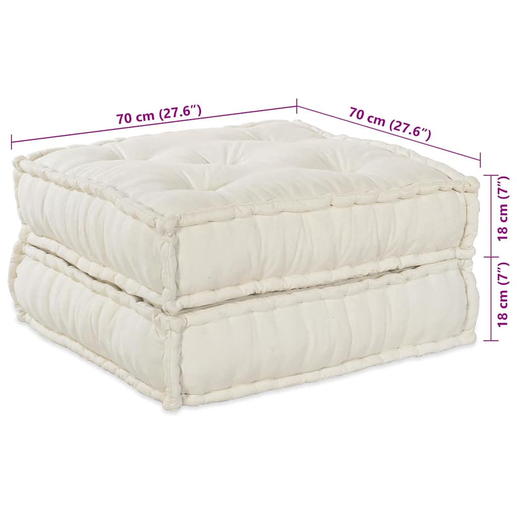 vidaXL Canapé modulaire 2 pcs Crème 140 x 70 x 36 cm Tissu