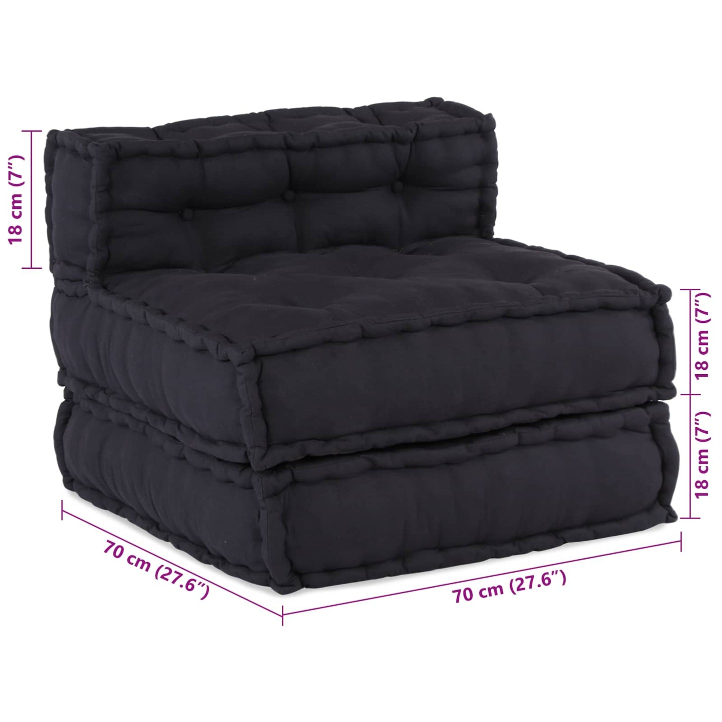 vidaXL Canapé modulaire 4 pcs Tissu anthracite