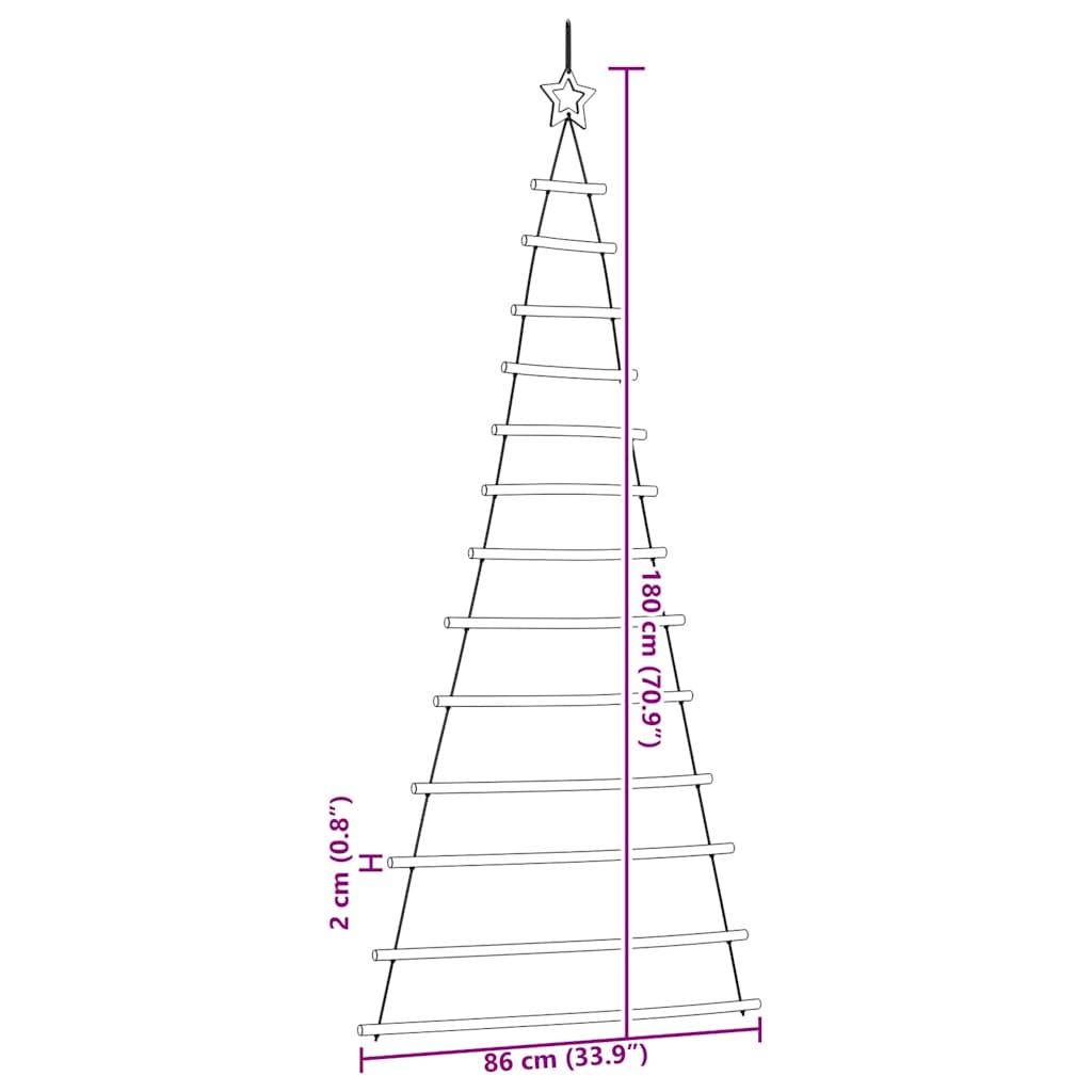 vidaXL Hängender Weihnachtsbaum mit Sternspitze 86x180 cm Naturzweig