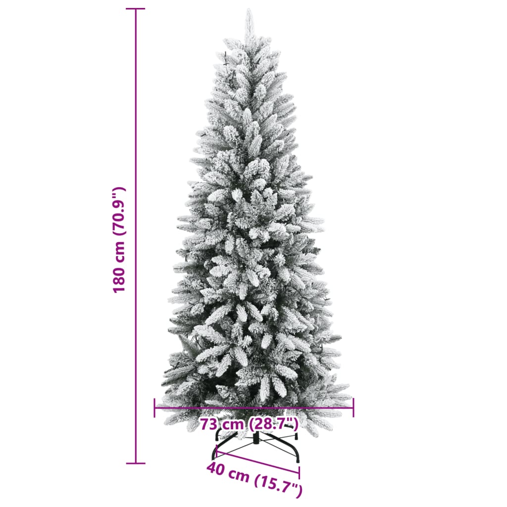 vidaXL Künstlicher Weihnachtsbaum mit Schnee 300 LEDs 180 cm