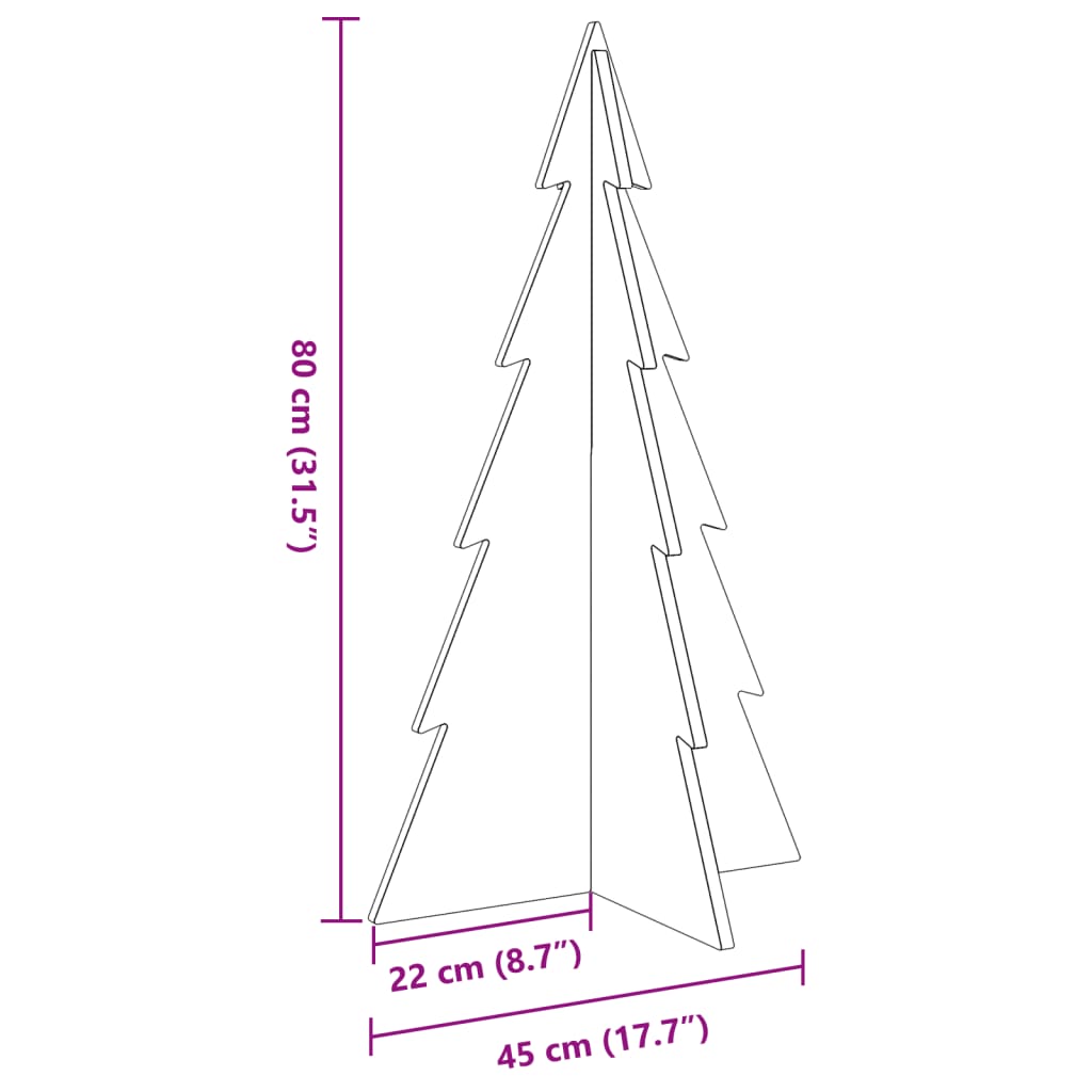 vidaXL Sapin de Noël à décorer en bois massif de pin 80 cm