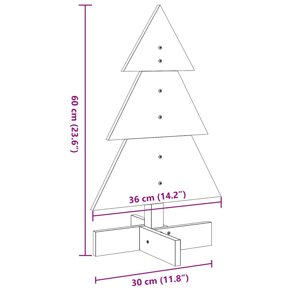 vidaXL Sapin de Noël à décorer Marron cire 60 cm Pin massif