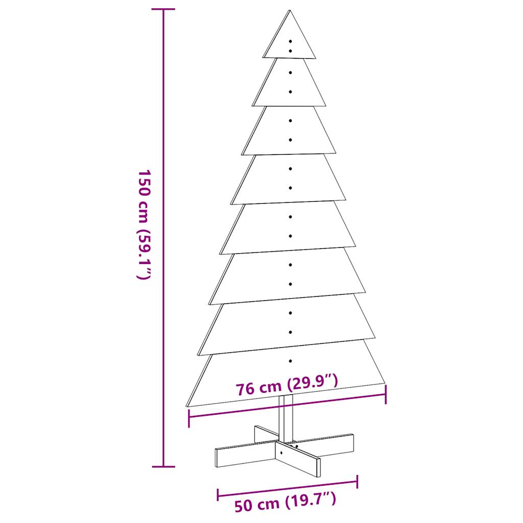 vidaXL Sapin de Noël à décorer Marron cire 150 cm Bois de pin massif