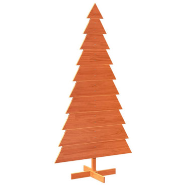 vidaXL Sapin de Noël à décorer Marron cire 180 cm Bois de pin massif