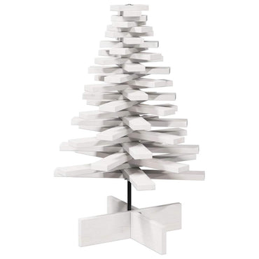 vidaXL Weihnachtsbaum zum Schmücken Weiß 80 cm Massivholz Kiefer