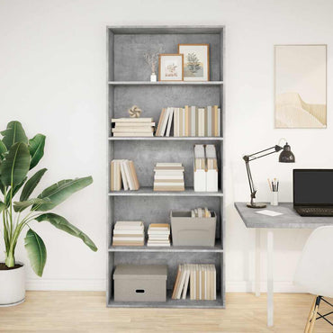 vidaXL Bibliothèque Gris Ciment 80x30x189 cm Bois d'ingénierie