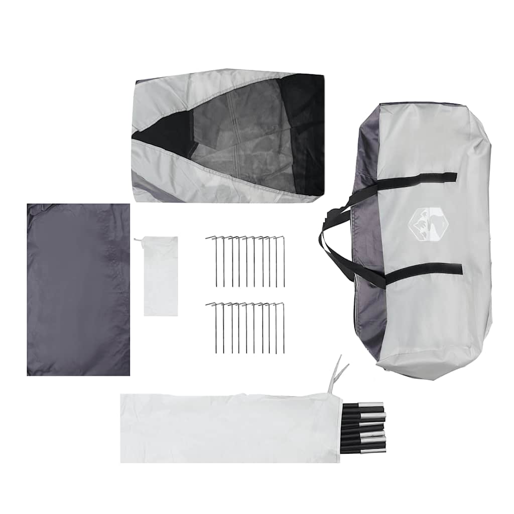 Poolzelt mit abnehmbarem Überzelt Netzwänden Grau 690x690cm