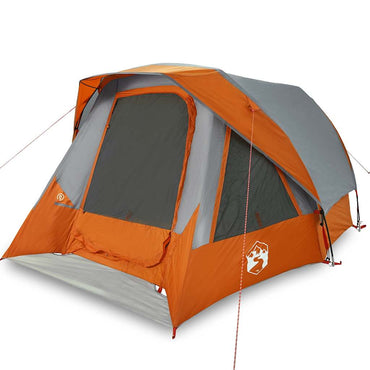 vidaXL Tente de camping 4 personnes gris et orange imperméable