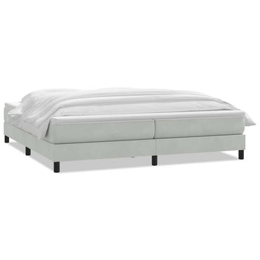 vidaXL Boxspringbett mit Matratze Hellgrau 180x210 cm Samt