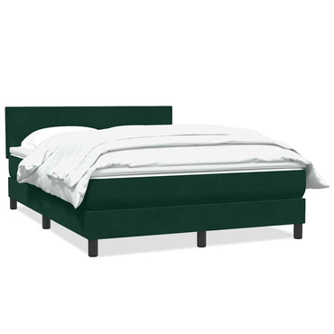 vidaXL Boxspringbett mit Matratze Dunkelgrün 160x210 cm Samt