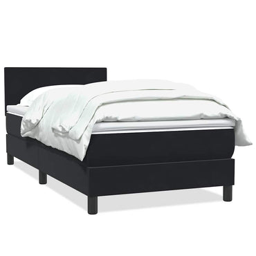 vidaXL Boxspringbett mit Matratze Schwarz 90x220 cm Samt