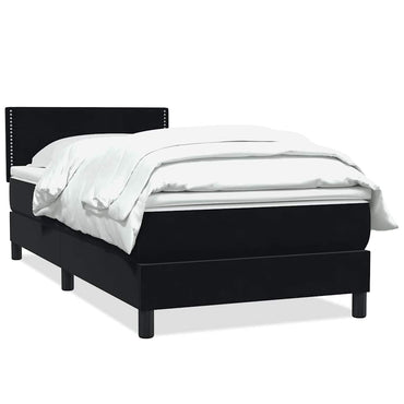 vidaXL Lit coffre avec matelas velours noir 90x210 cm