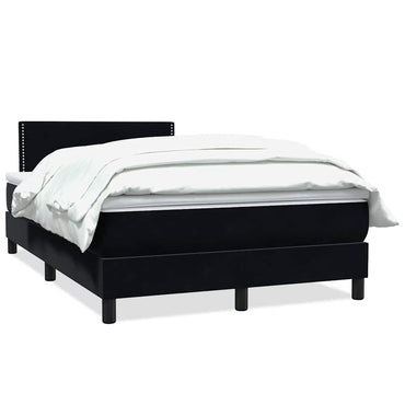 vidaXL Boxspringbett mit Matratze Schwarz 120x210 cm Samt