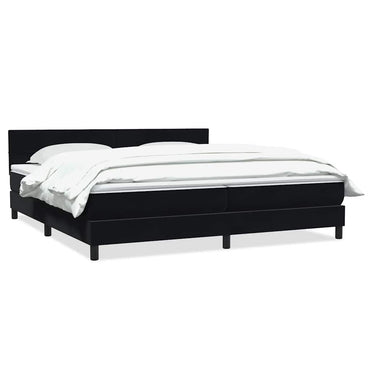 vidaXL Lit tapissier avec matelas Noir 180x210 cm Velours