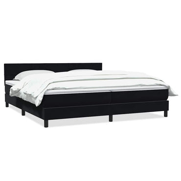 vidaXL Boxspringbett mit Matratze Schwarz 180x220 cm Samt