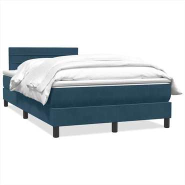 vidaXL Boxspringbett mit Matratze Dunkelblau 120x210 cm Samt