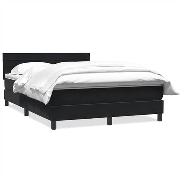 vidaXL Lit double boxspring avec matelas Velours noir 140x210 cm