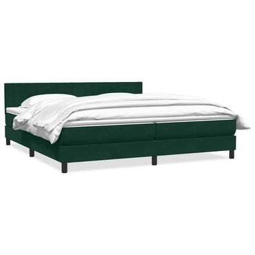 vidaXL Boxspringbett mit Matratze Dunkelgrün 200x220 cm Samt