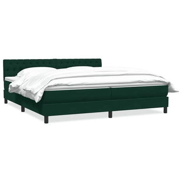 vidaXL Boxspringbett mit Matratze Dunkelgrün 180x210 cm Samt
