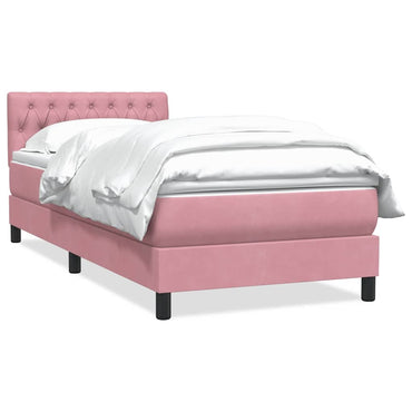 vidaXL Lit boxspring avec matelas rose 100x220 cm velours