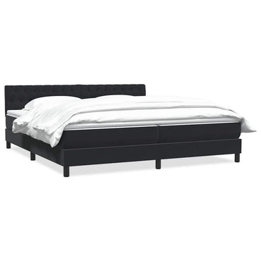 vidaXL Lit continental avec matelas Noir 180x220 cm Velours