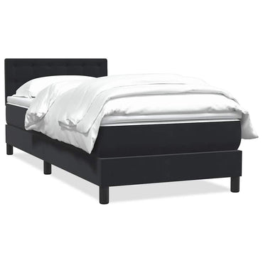 vidaXL Boxspringbett mit Matratze Schwarz 100x210 cm Samt