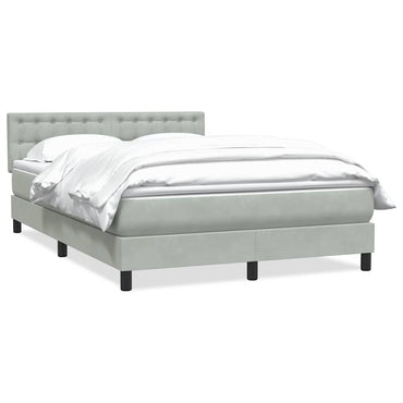 vidaXL Lit tapissier avec matelas Gris clair 160x210 cm Velours