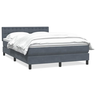 vidaXL Boxspringbett mit Matratze Dunkelgrau 160x210 cm Samt