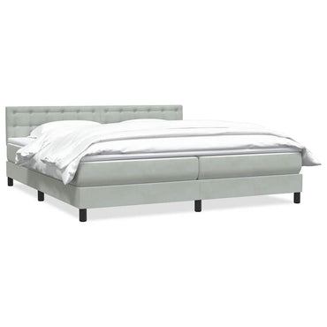 vidaXL Boxspringbett mit Matratze Hellgrau 200x210 cm Samt