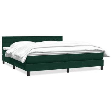 vidaXL Boxspringbett mit Matratze Dunkelgrün 200x220 cm Samt