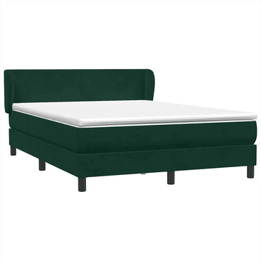 vidaXL Boxspringbett mit Matratze Dunkelgrün 160x210 cm Samt