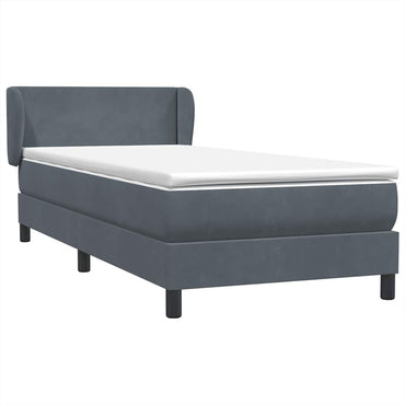 vidaXL Lit tapissier avec matelas Gris foncé 80x220 cm Velours