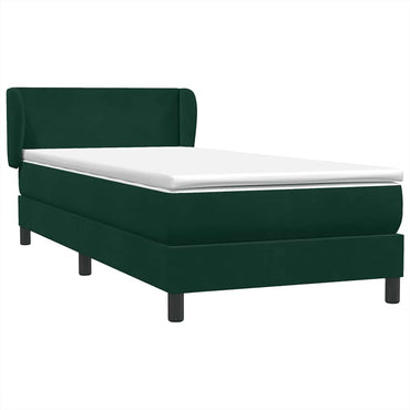 vidaXL Lit coffre avec matelas Vert foncé 80x220 cm Velours