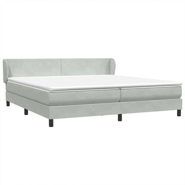 vidaXL Boxspringbett mit Matratzen Hellgrau 200x220 cm Samt