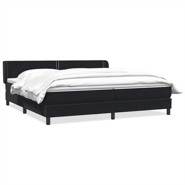 vidaXL Boxspringbett mit Matratzen Schwarz 200x220 cm Samt