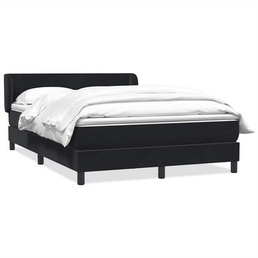 vidaXL Boxspringbett mit Matratze Schwarz 140x220 cm Samt