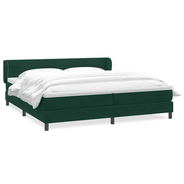 vidaXL Boxspringbett mit Matratzen Dunkelgrün 180x210 cm Samt