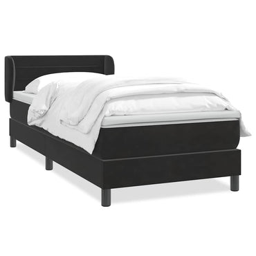 vidaXL Boxspringbett mit Matratze Schwarz 100x220 cm Samt