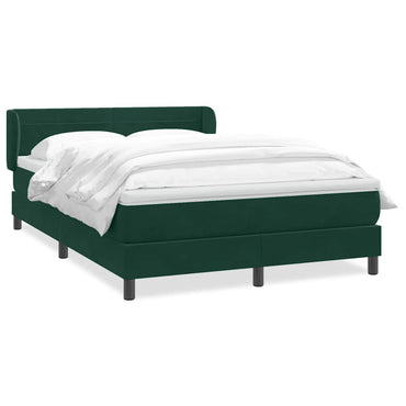 vidaXL Boxspringbett mit Matratze Dunkelgrün 160x220 cm Samt