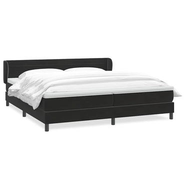 vidaXL Lit tapissier avec matelas Noir 200x220 cm Velours
