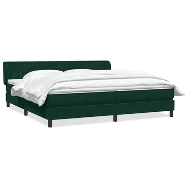vidaXL Boxspringbett mit Matratzen Dunkelgrün 180x210 cm Samt