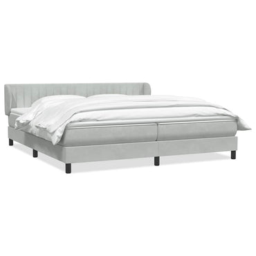 vidaXL Boxspringbett mit Matratzen Hellgrau 200x210 cm Samt