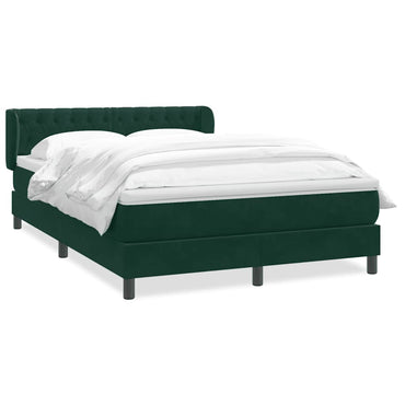 vidaXL Lit boxspring avec matelas Velours vert foncé 160x220 cm