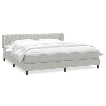 vidaXL Lit tapissier avec matelas Gris clair 200x220 cm Velours
